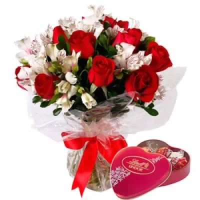 Buquê e chocolate Lindt