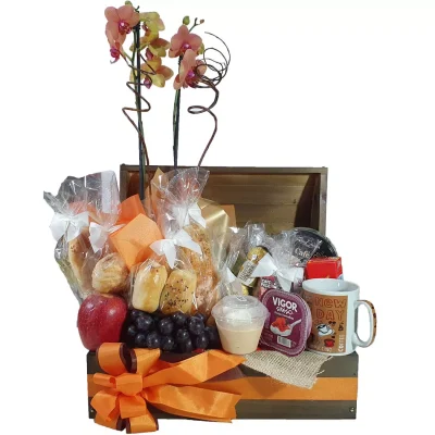 Cesta Café e Orquídea
